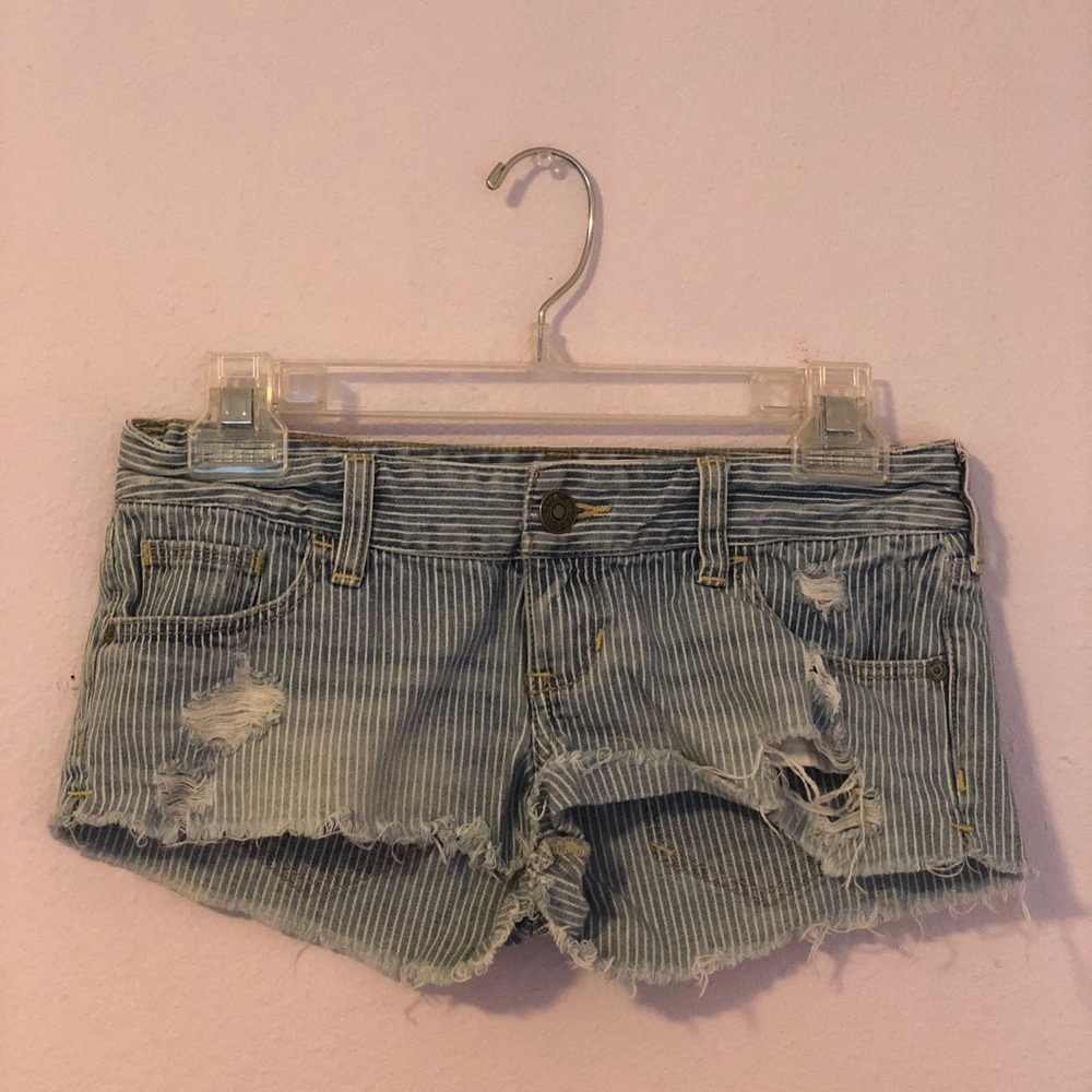 Striped GILLY HICKS Jean Shorts
